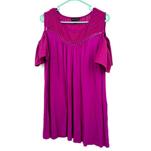 Lane‎ Bryant size 14/16 cold shoulder short sleeve top eyelet sleeves and neck